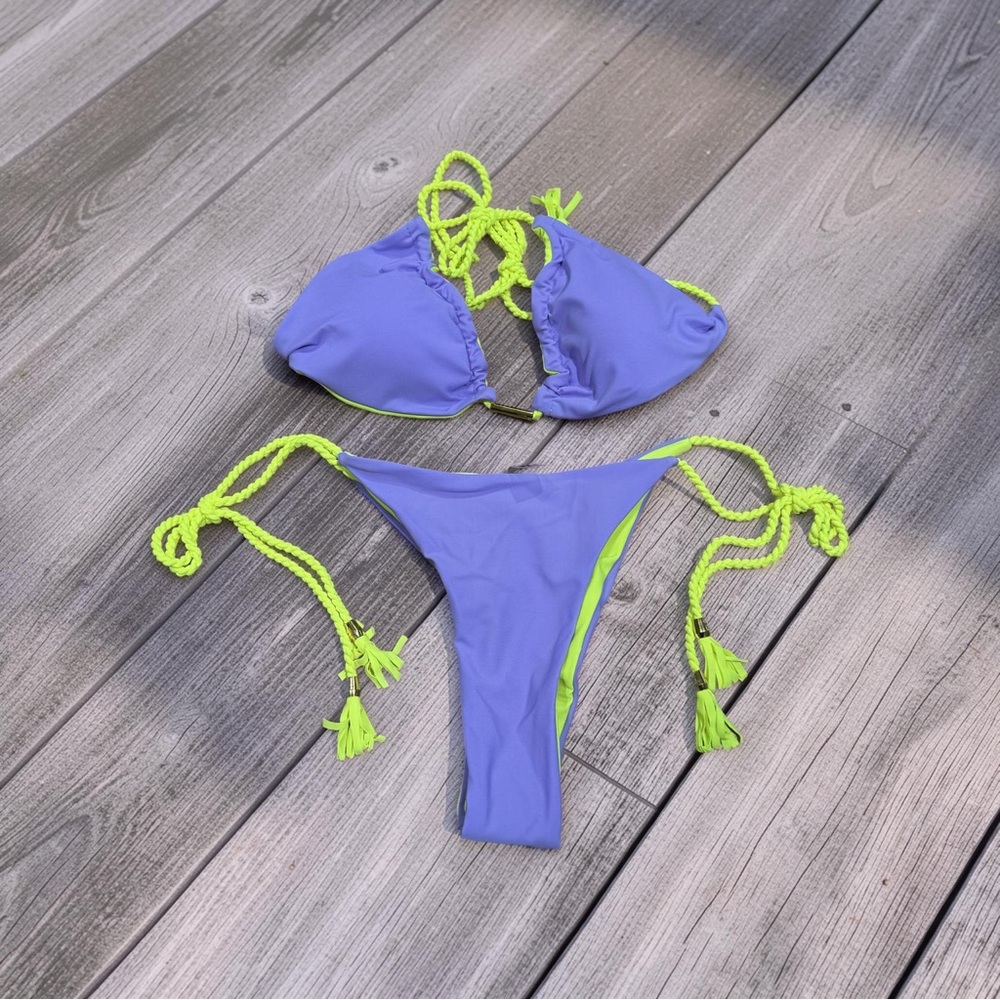 Women's Tie-up Bikini Color block Design Set